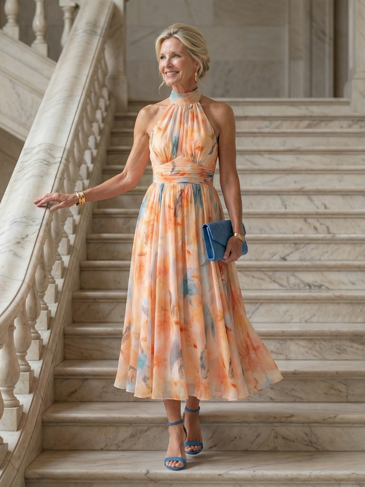 Elin | Vestido midi suave de frente única