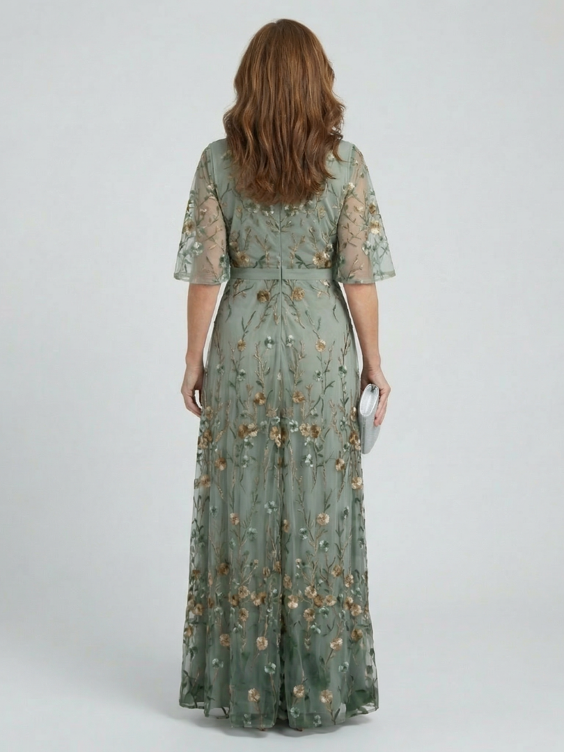 Selora | Vestido maxi fluido de frente única com padrão floral
