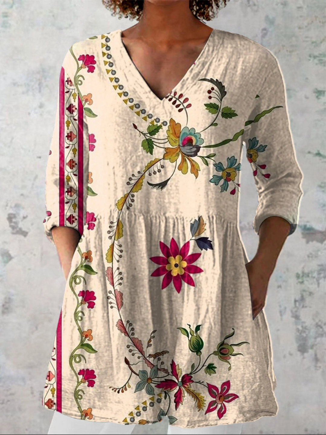 Clara | Blusa comprida com decote em V
