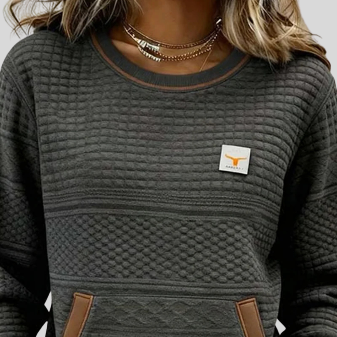 Noelle™ | Sweatshirt color block com decote redondo