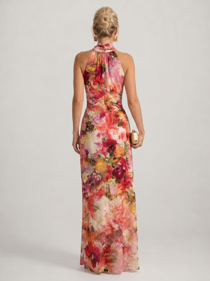 Elisabetta | Vestido maxi floral com decote coração