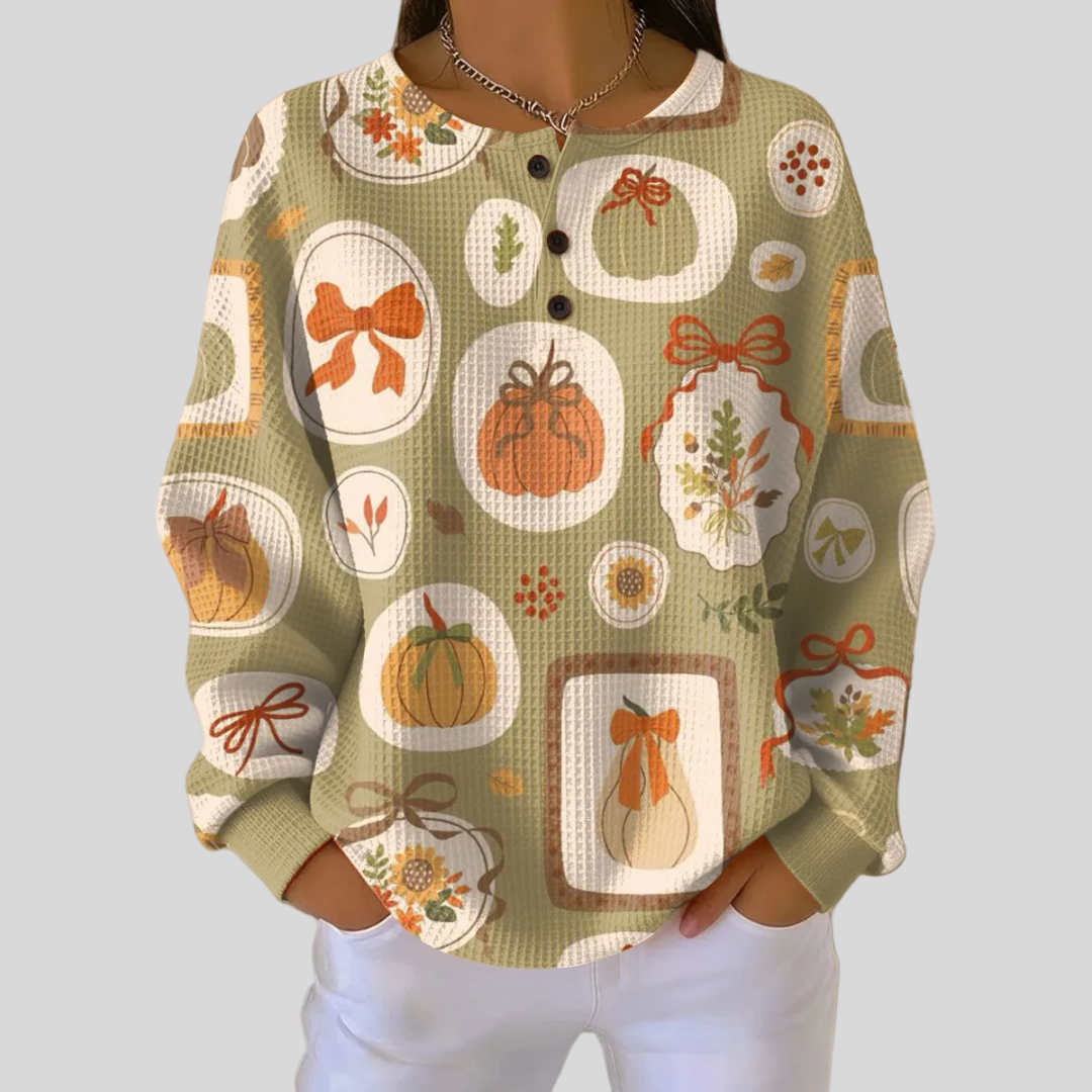 Tawnie™ | Sweatshirt com motivo de laços e abóboras