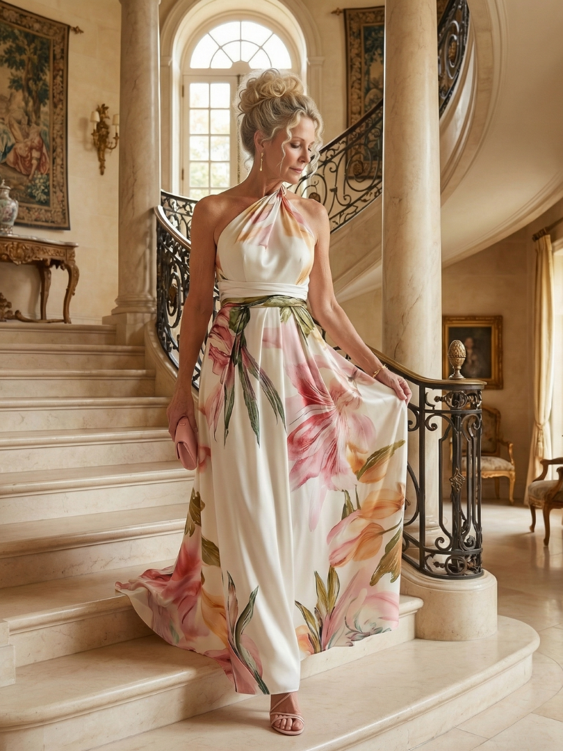 Amiel | Vestido maxi floral leve