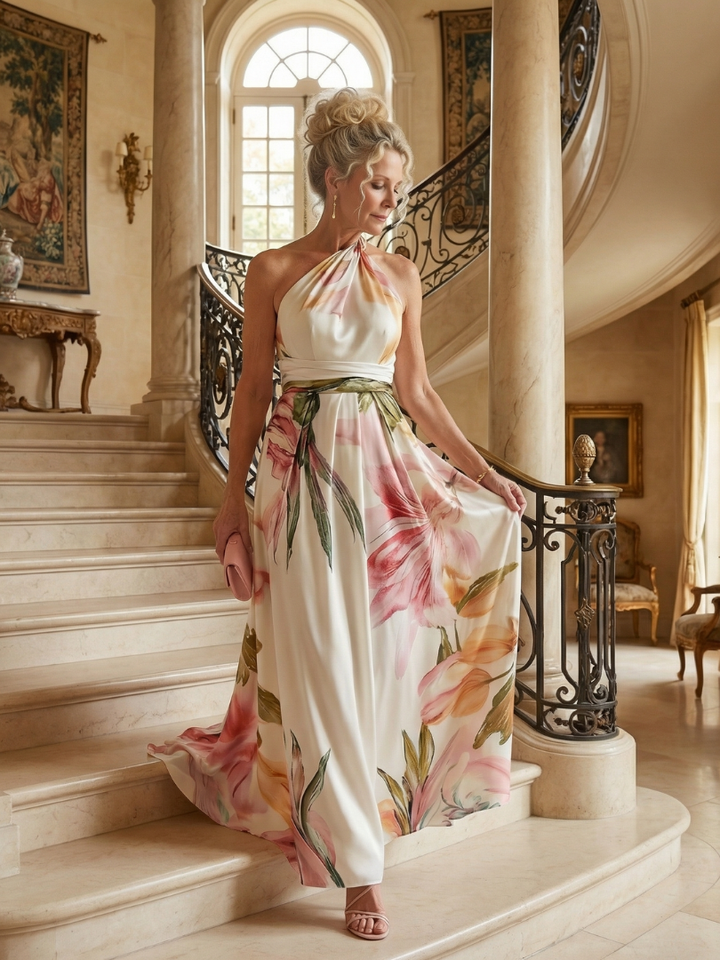 Amiel | Vestido maxi floral leve