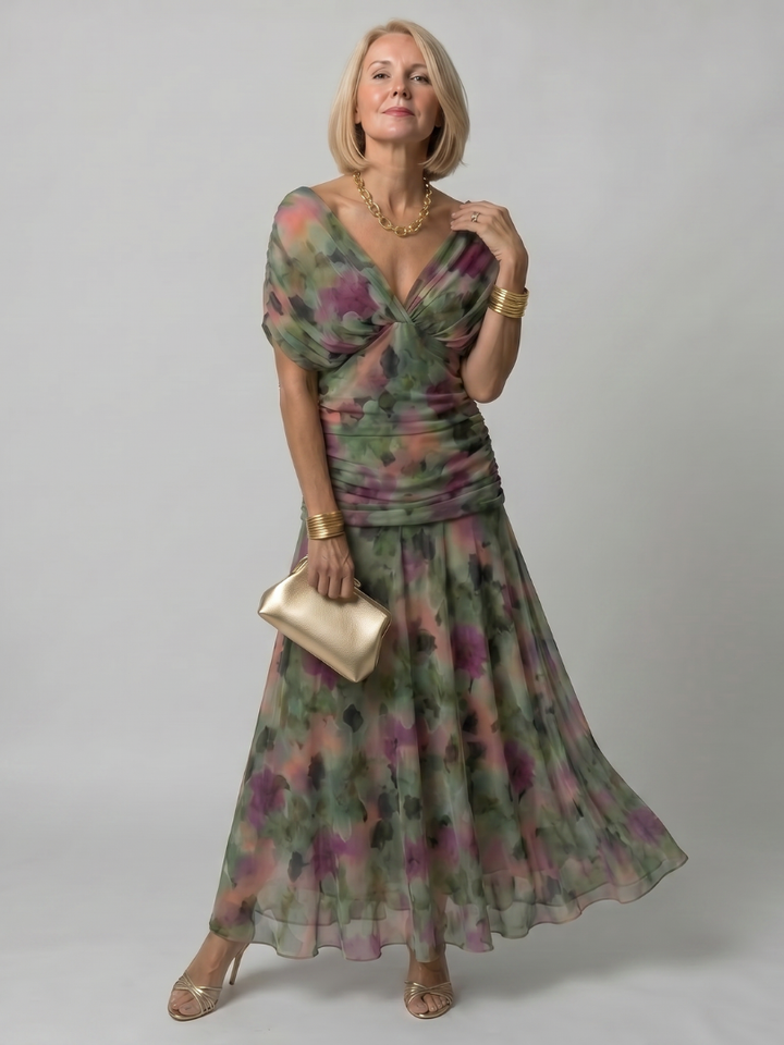 Calen | Vestido midi leve com ombros descobertos