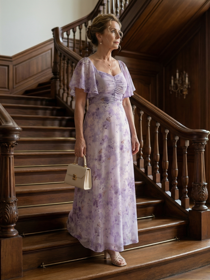 Vaelis | Vestido midi com mangas esvoaçantes