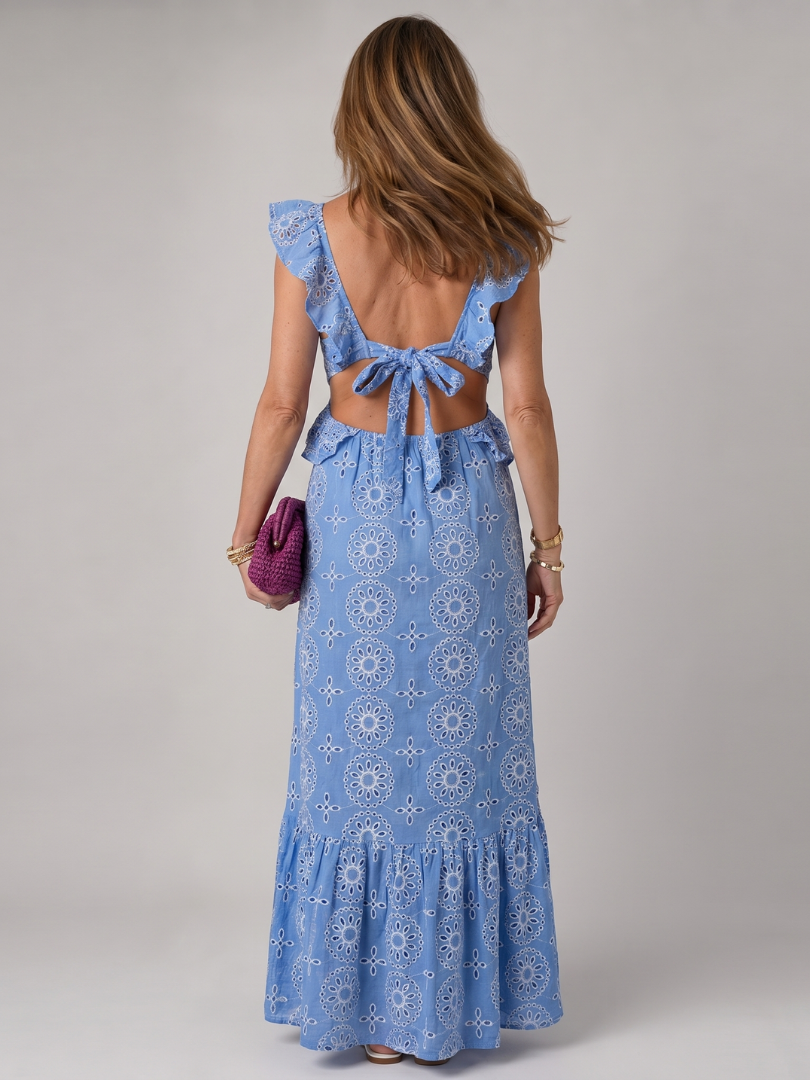 Héloïse | Vestido midi com folhos e recorte