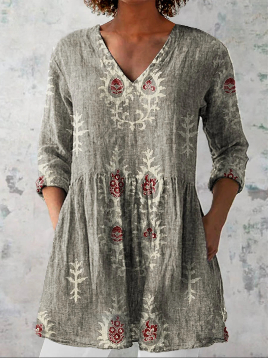 Elise | Blusa comprida com decote em V