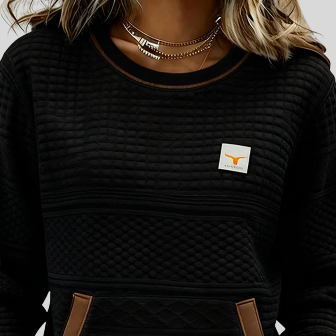 Noelle™ | Sweatshirt color block com decote redondo