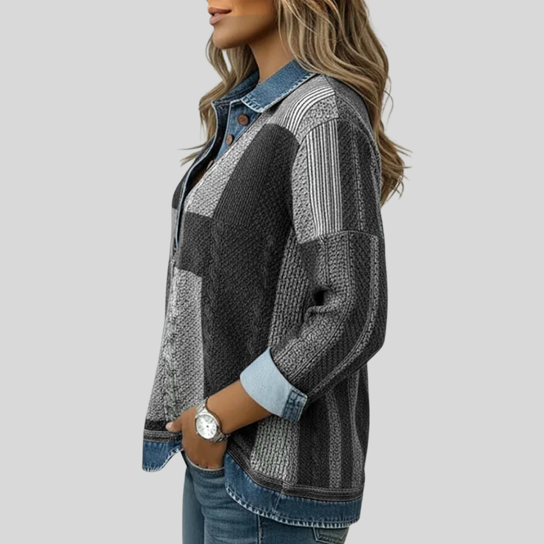 Meridell™ | Sweatshirt color block com estampado