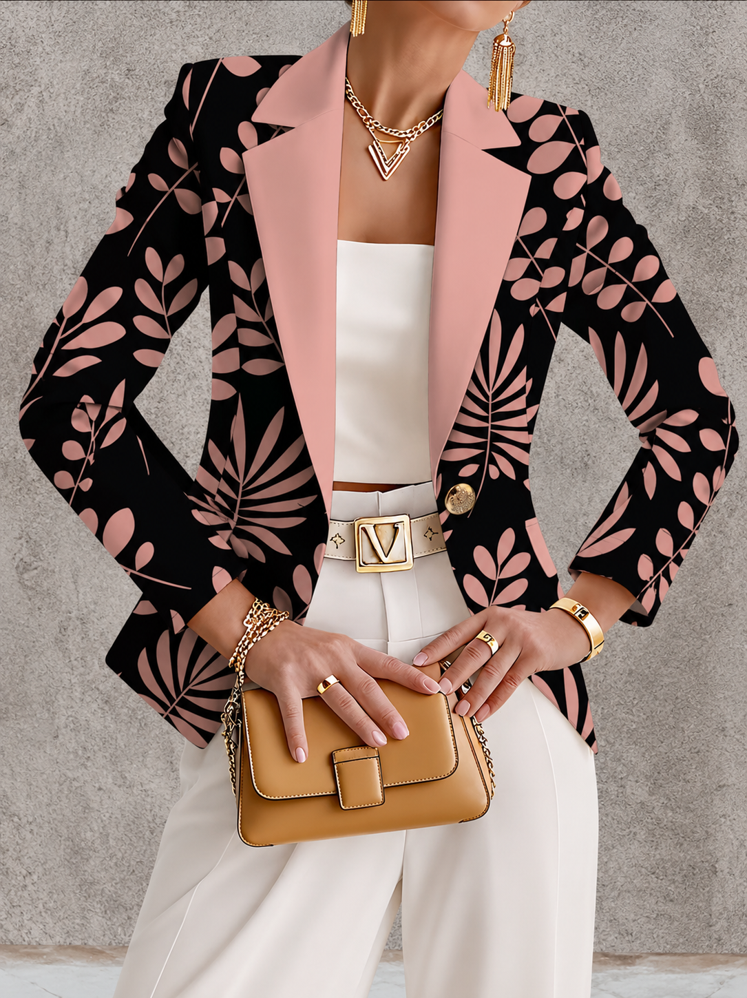 Lorraine | Blazer com Estampado Botânico