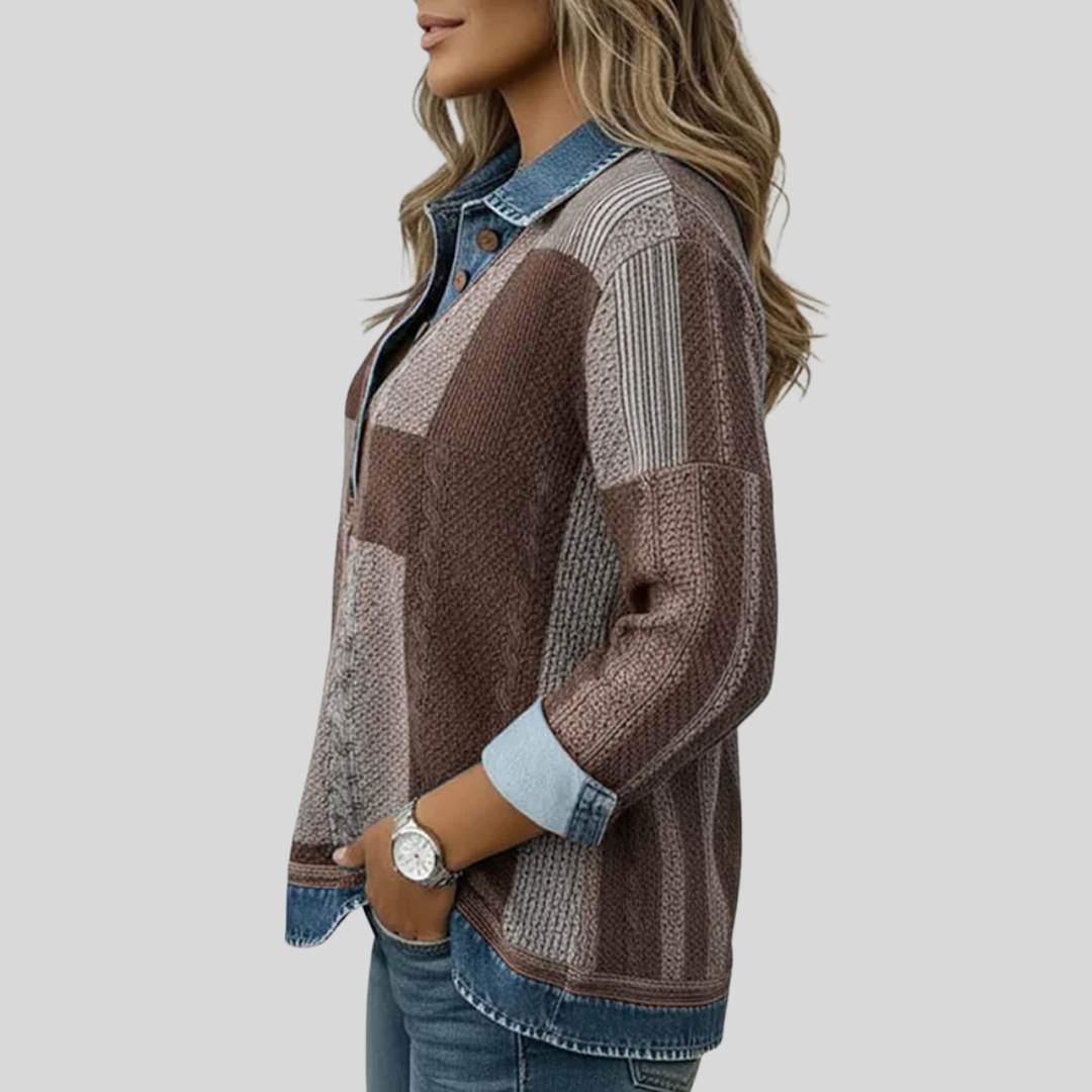 Meridell™ | Sweatshirt color block com estampado