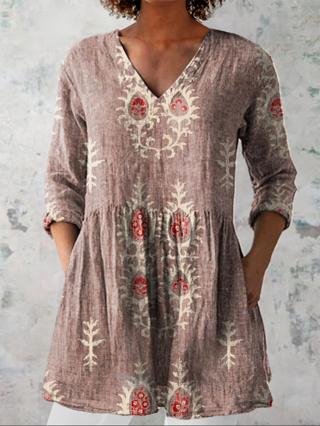 Elise | Blusa comprida com decote em V