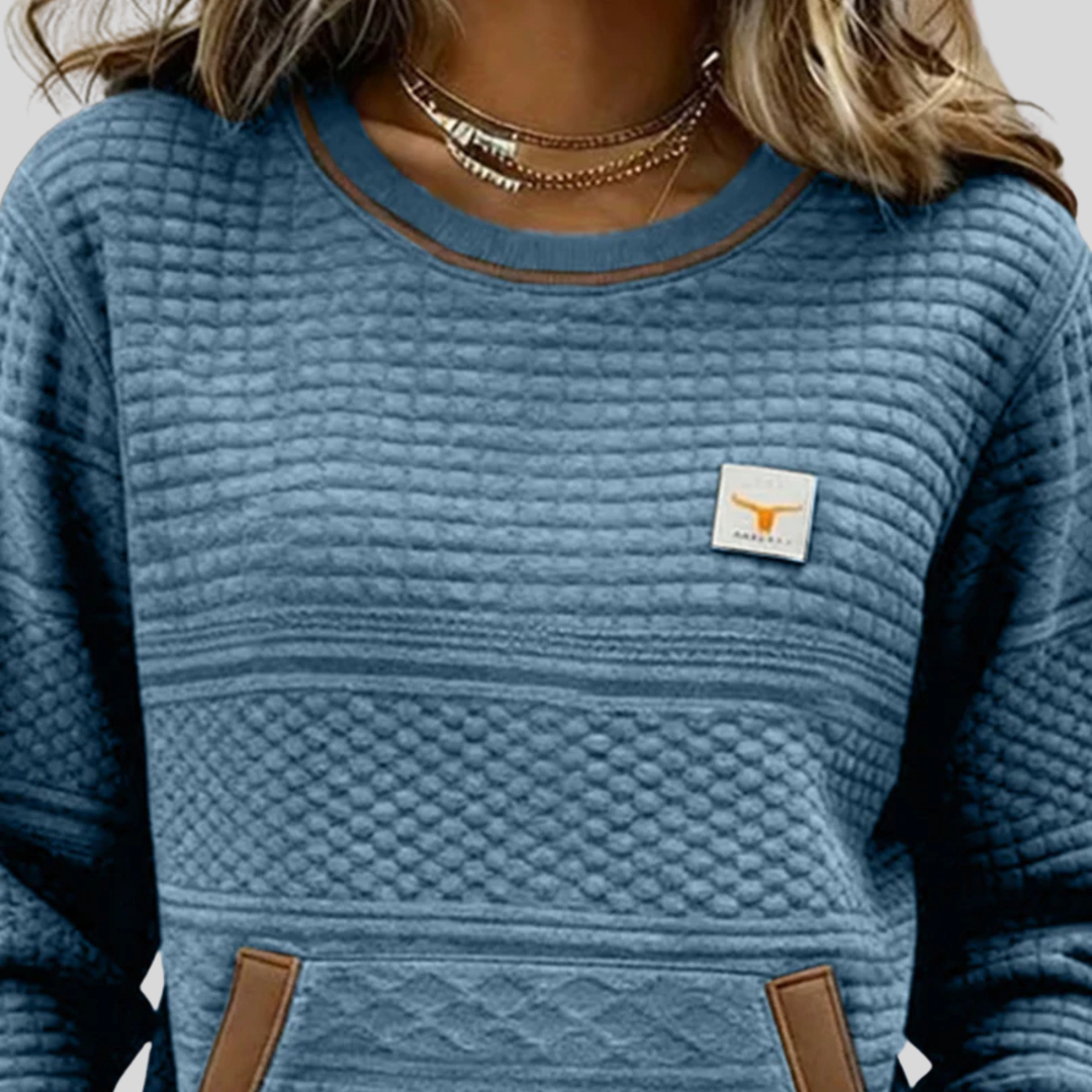 Noelle™ | Sweatshirt color block com decote redondo