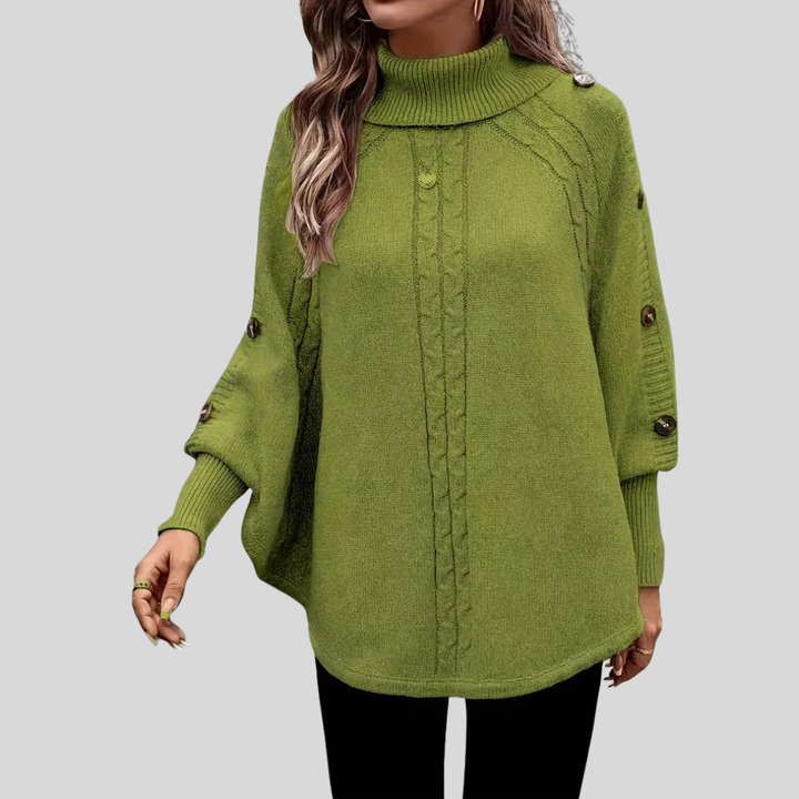 Norelle™ | Camisola de malha entrançada com gola subida