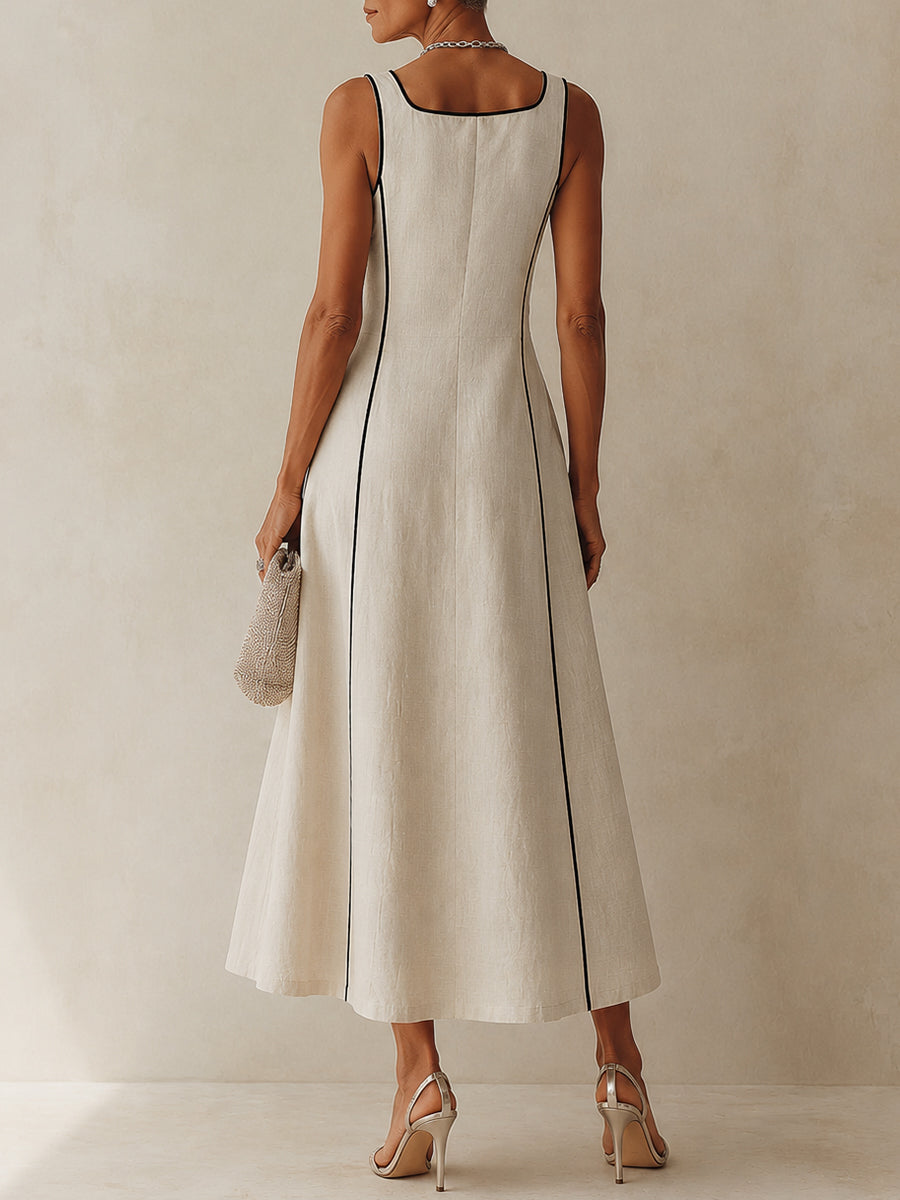 Lara – Vestido Maxi Linha A Cor Damasco