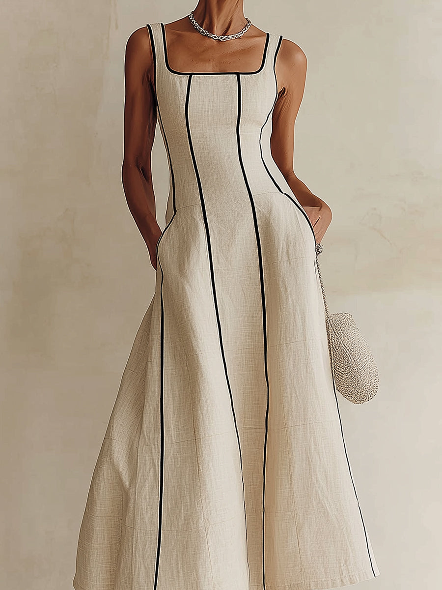 Lara – Vestido Maxi Linha A Cor Damasco