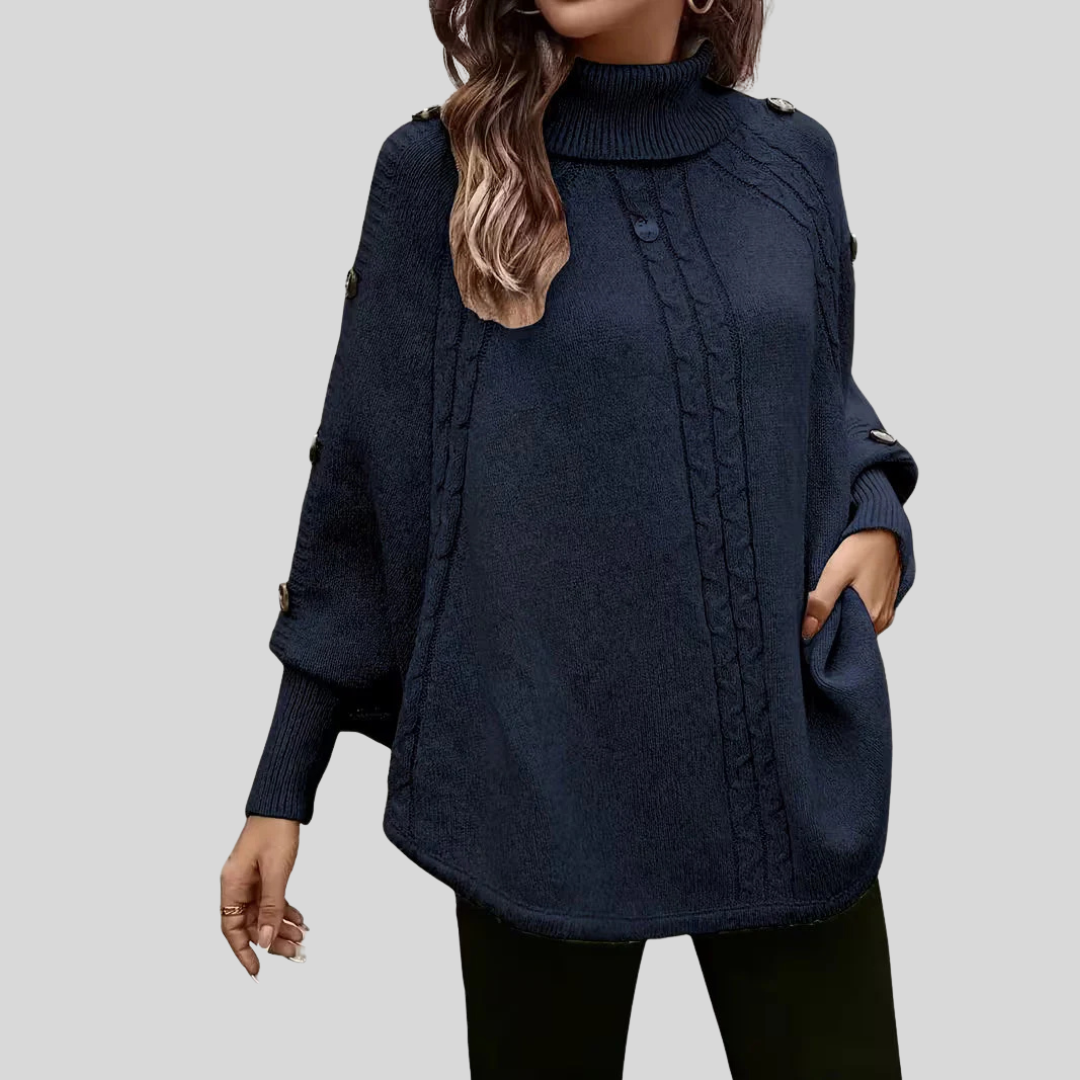 Norelle™ | Camisola de malha entrançada com gola subida