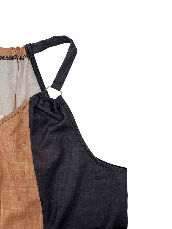 LUCIA | Vestido Maxi Frente Única com Estampado Leopardo e Painéis Assimétricos