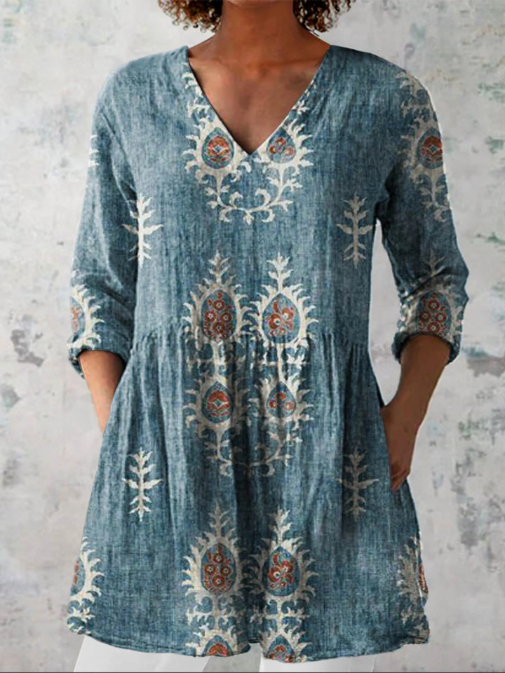 Elise | Blusa comprida com decote em V