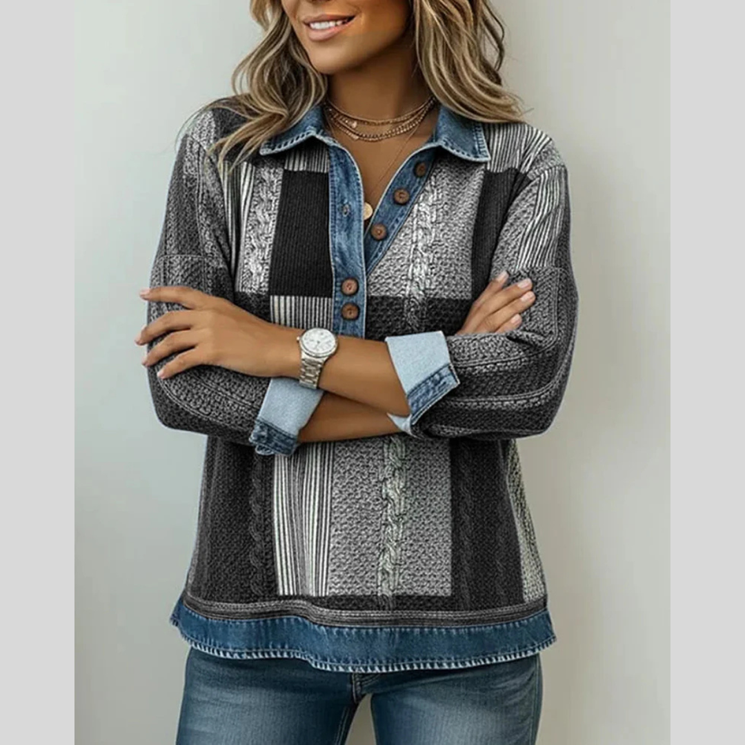 Meridell™ | Sweatshirt color block com estampado