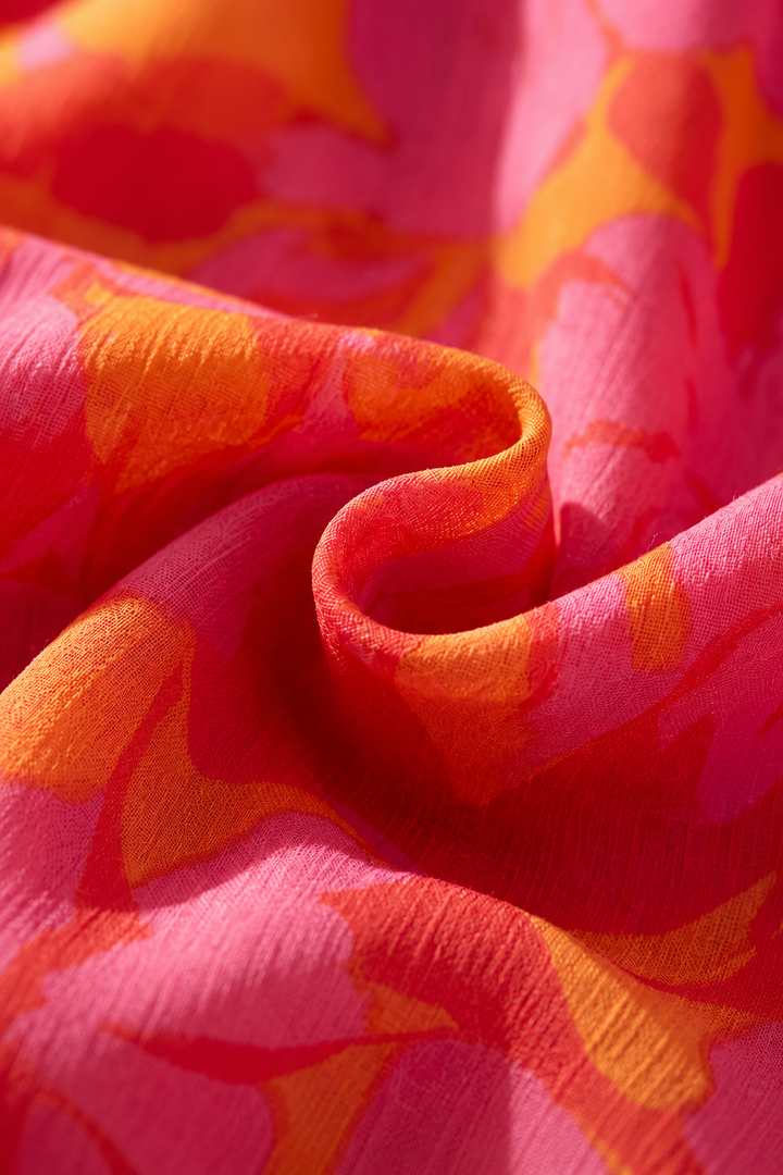 Olympe | Vestido fluido em rosa e laranja
