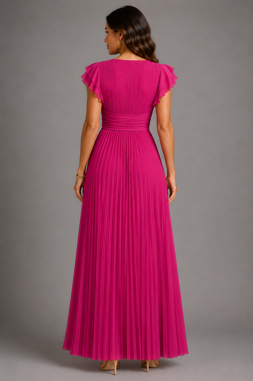 Sélène | Vestido maxi plissado glamoroso