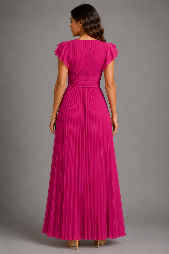 Sélène | Vestido maxi plissado glamoroso