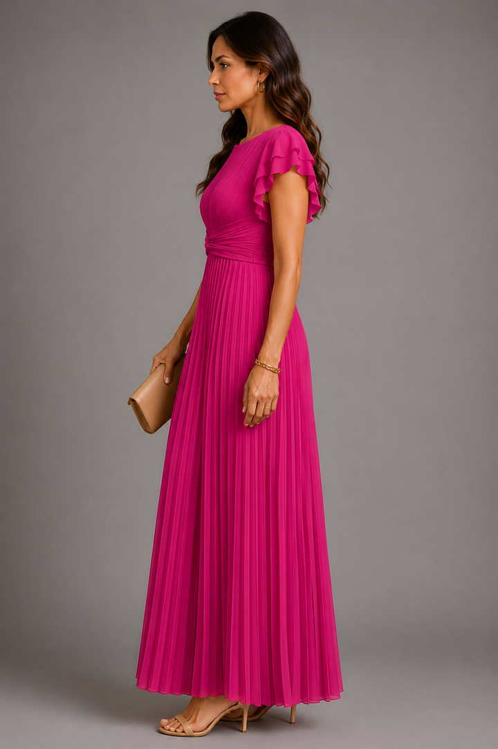 Sélène | Vestido maxi plissado glamoroso