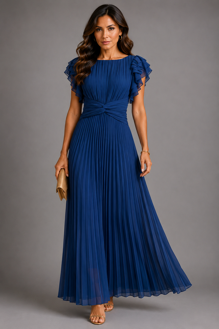 Sélène | Vestido maxi plissado glamoroso