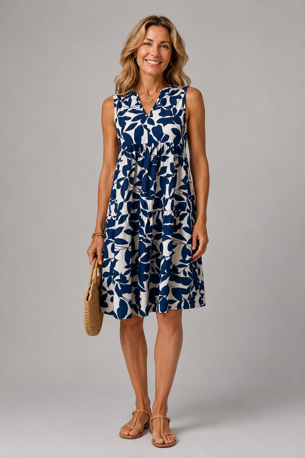 Margot | Vestido midi floral com decote em V