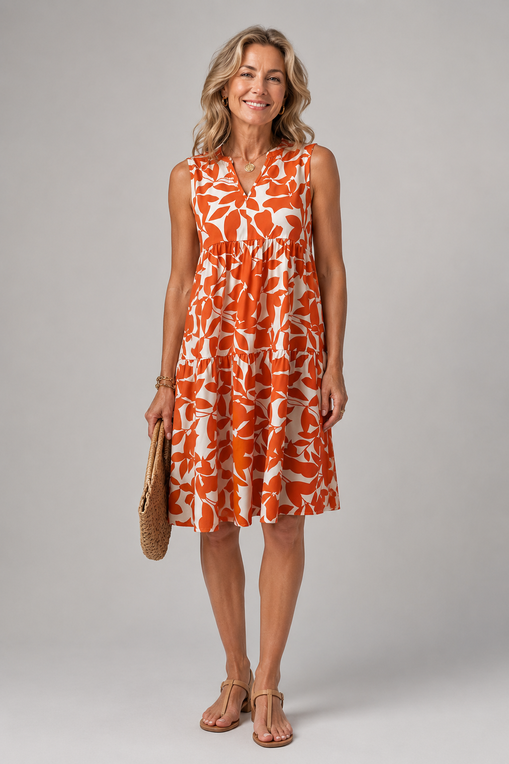 Margot | Vestido midi floral com decote em V