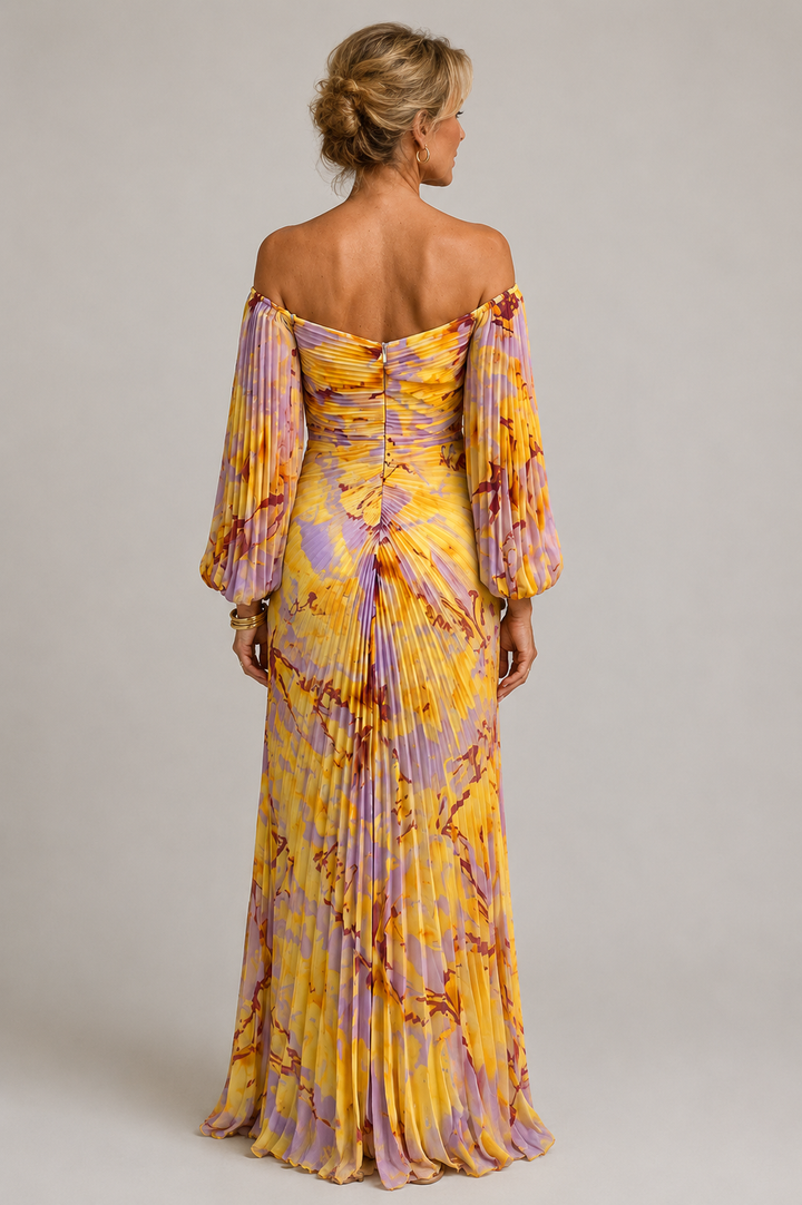 Marielle | Vestido maxi floral com decote profundo