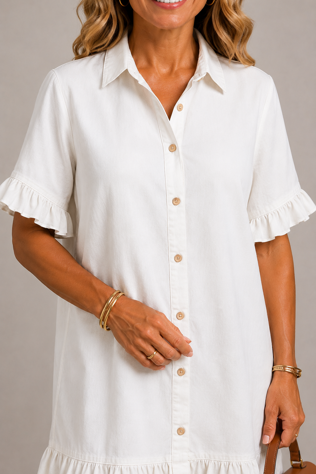 Margaux | Vestido com botões em efeito ganga