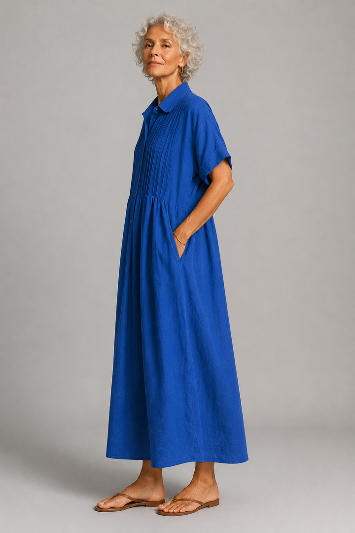 Océane | Vestido maxi azul de verão