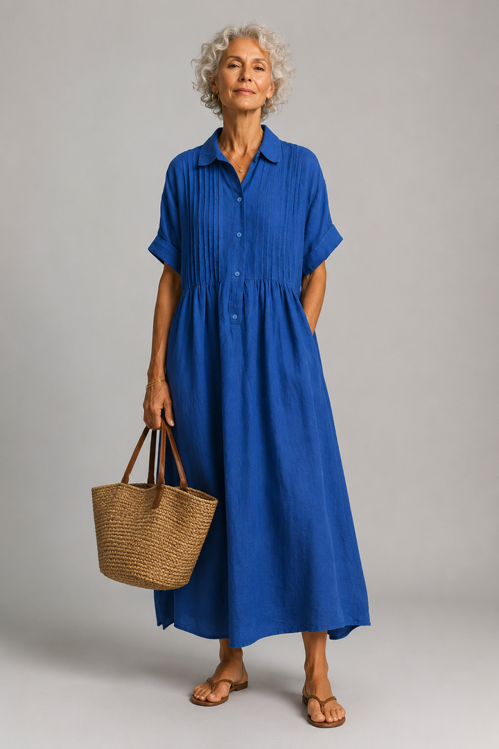 Océane | Vestido maxi azul de verão