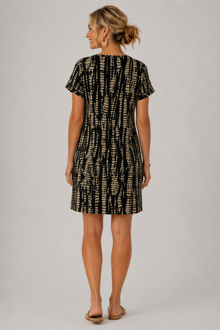Constance | Vestido color block pelo joelho com decote em V