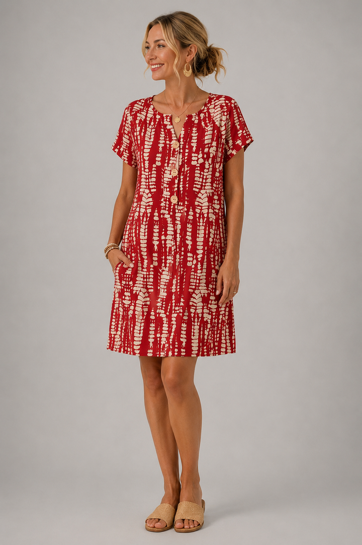 Constance | Vestido color block pelo joelho com decote em V
