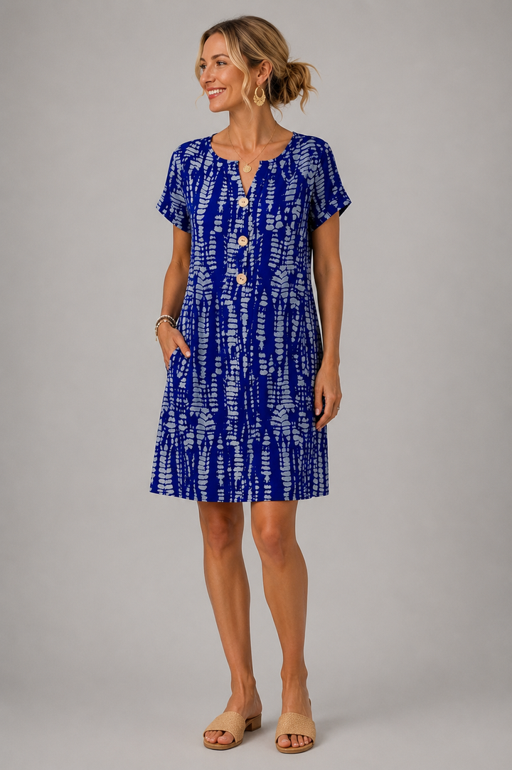 Constance | Vestido color block pelo joelho com decote em V