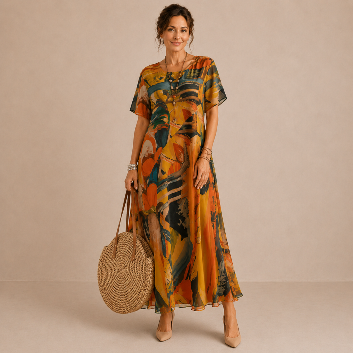 Guinevere | Midikjole i chiffon