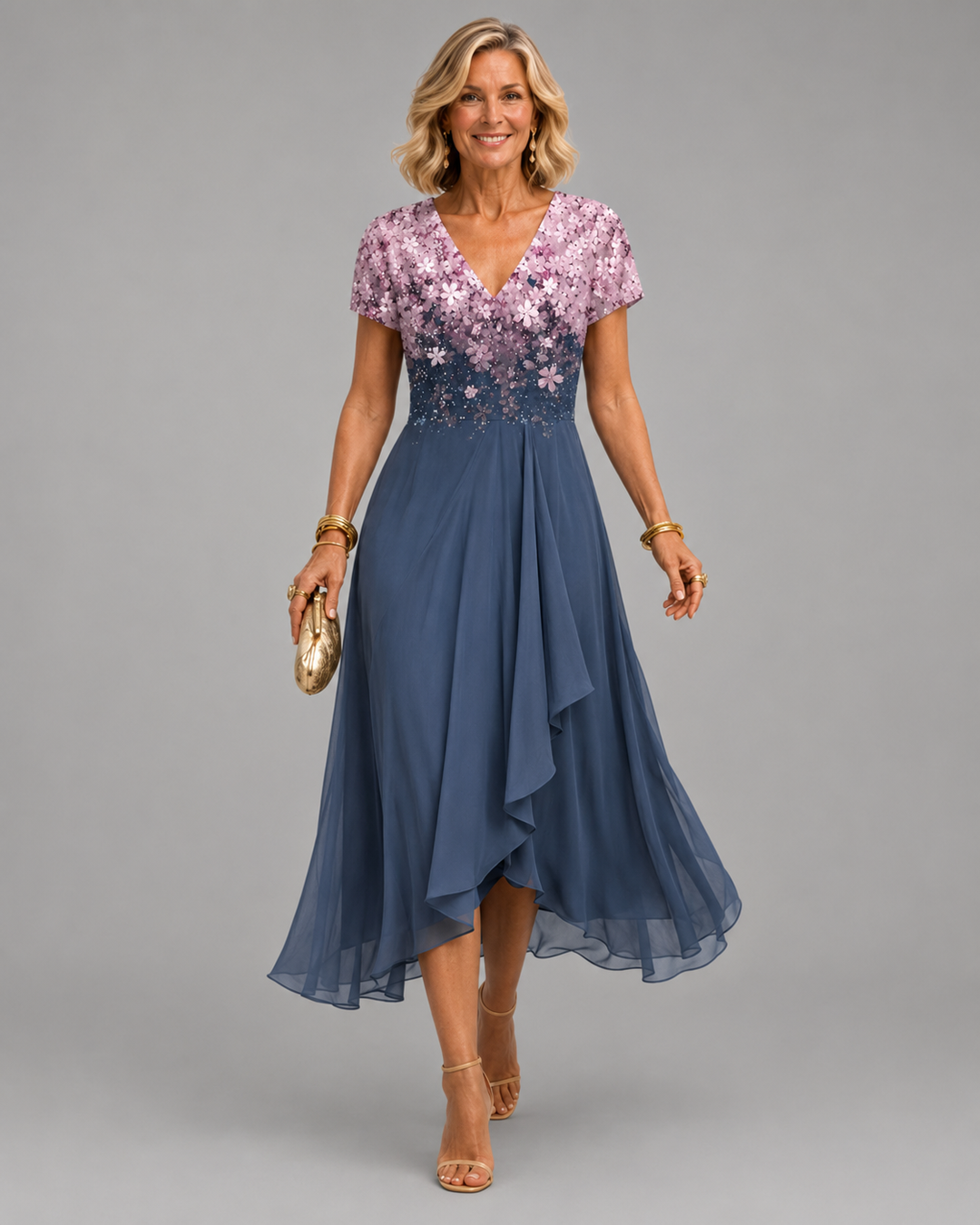 Elisandra™ | Vestido elegante com patchwork de renda