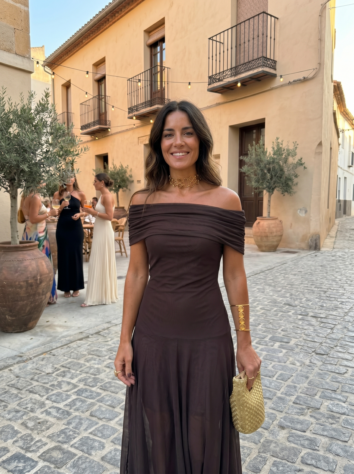 Thea | One-shoulder-maxikjole med print