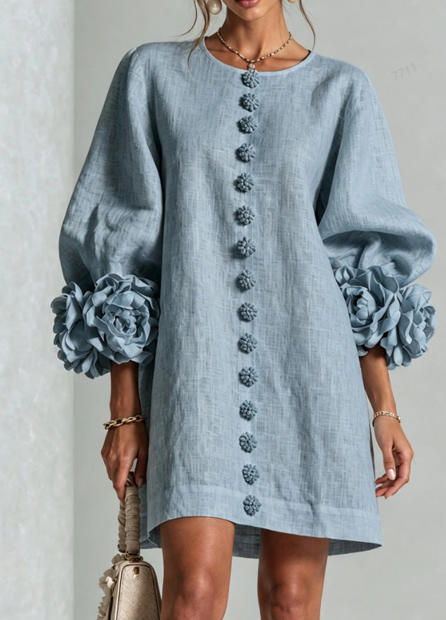 Noella | Vestido mini com detalhes florais