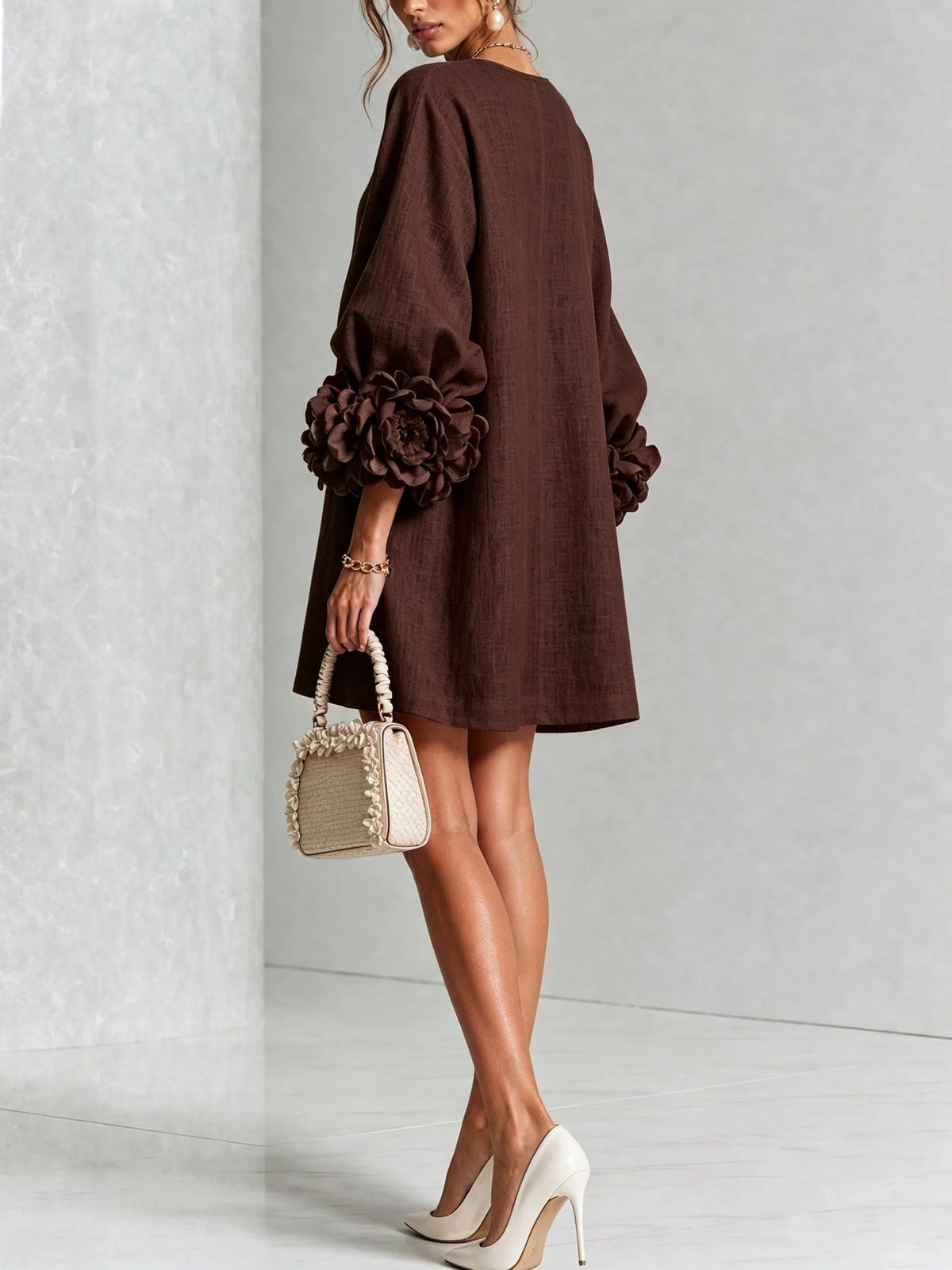 Elena – Minivestido com punhos florais