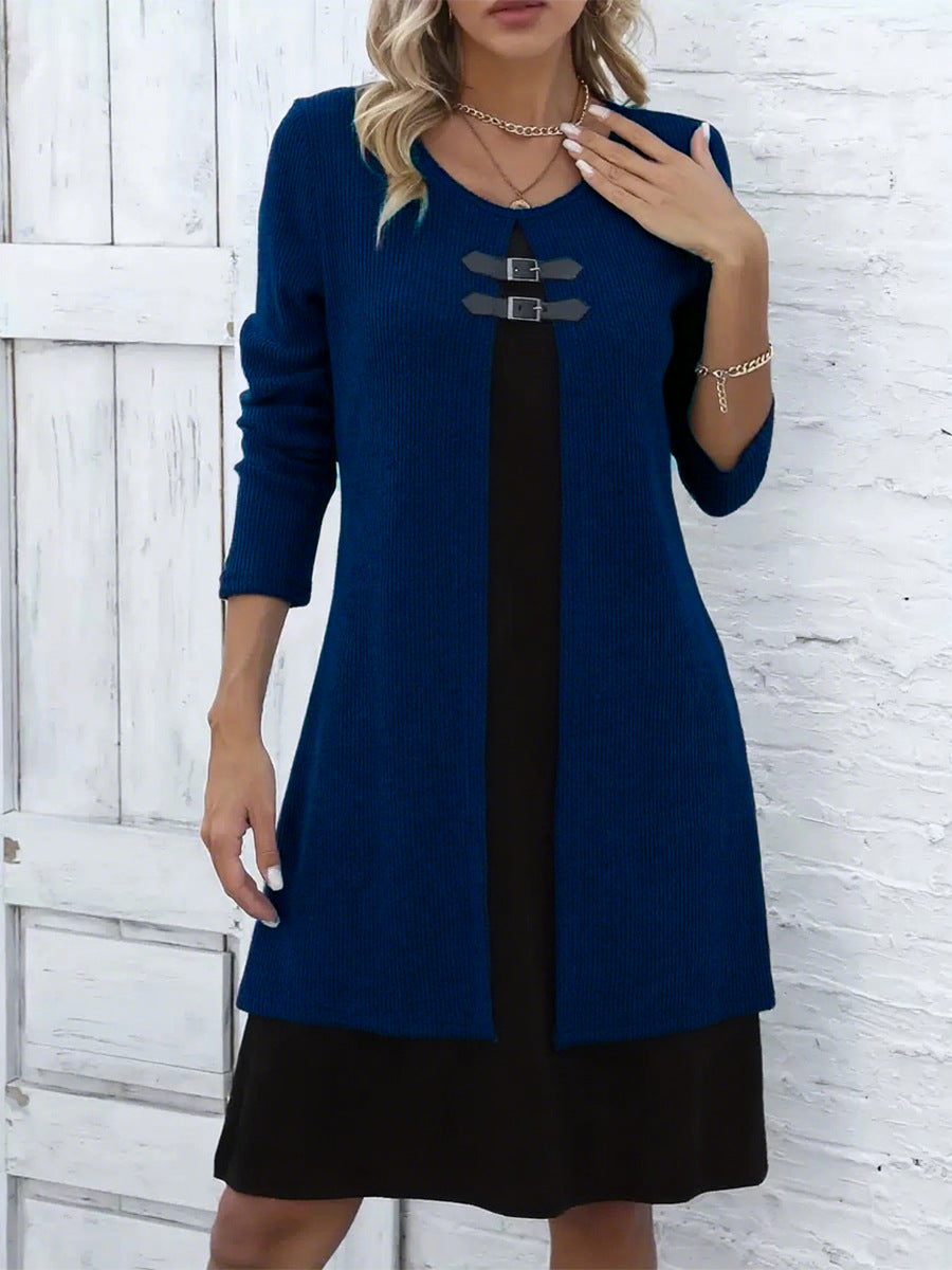 Amelia – Vestido de Corte A com Efeito em Camadas