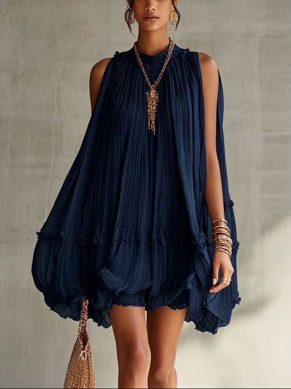Camilla – Minivestido de chiffon em formato balão