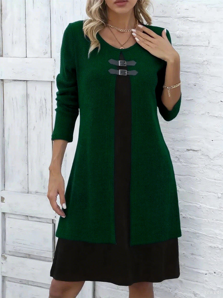 Amelia – Vestido de Corte A com Efeito em Camadas