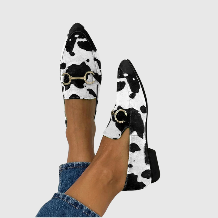 Diana - Mocassins estampados com detalhe de fivela