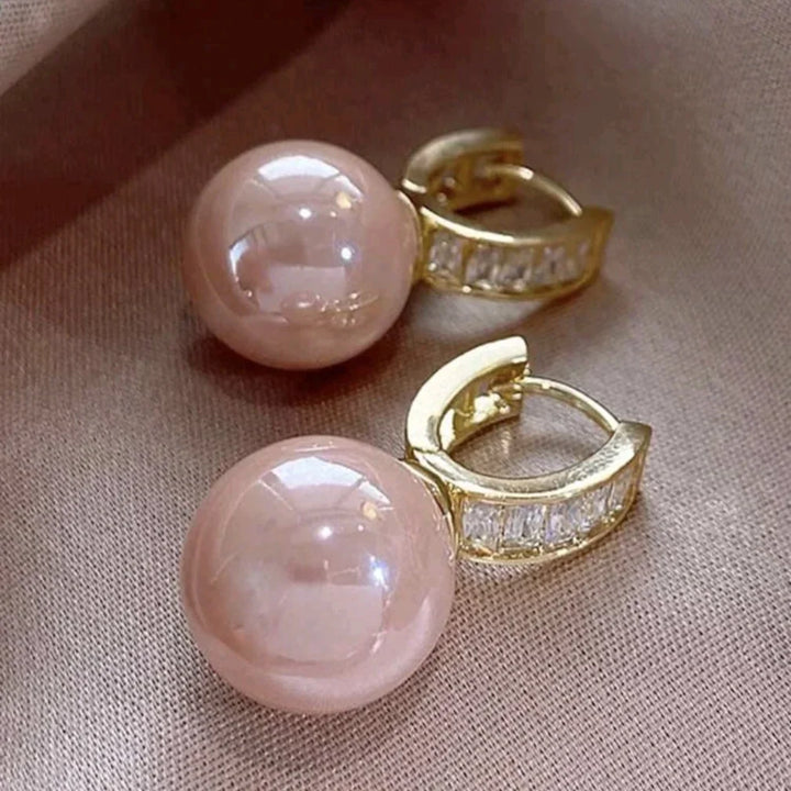 Apoie a luta contra o cancro da mama | Brincos de pérola rosa | 1+1 grátis hoje