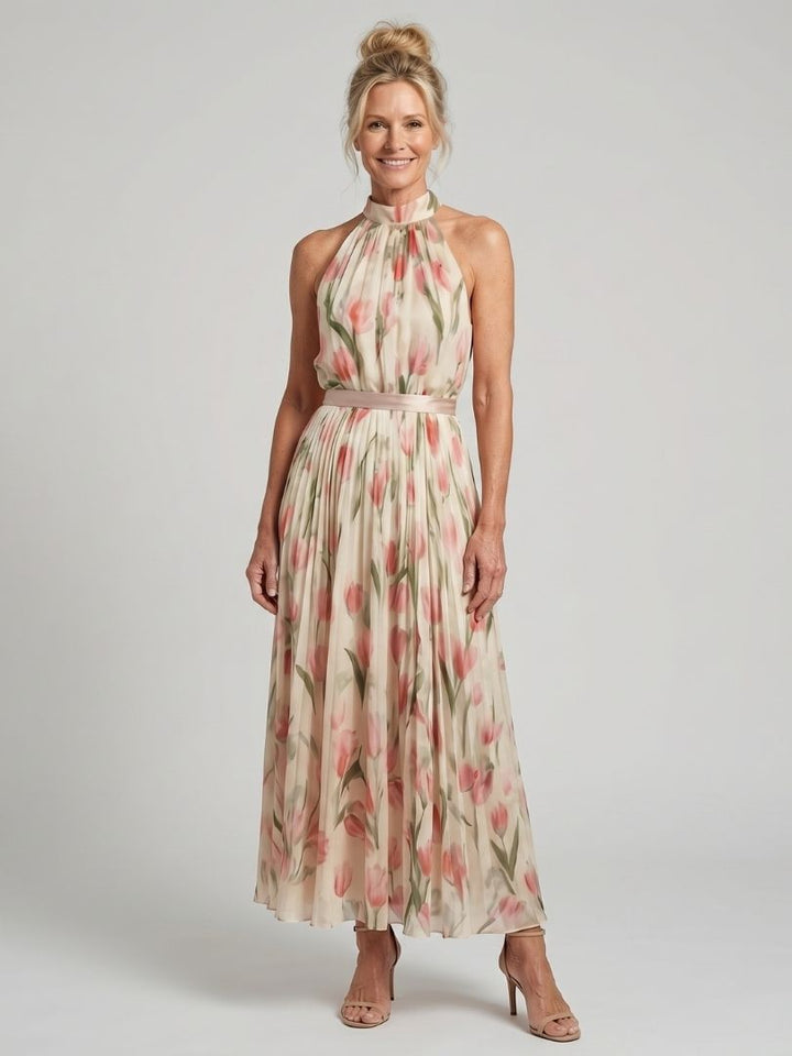 Aurelle | Vestido midi com decote floral